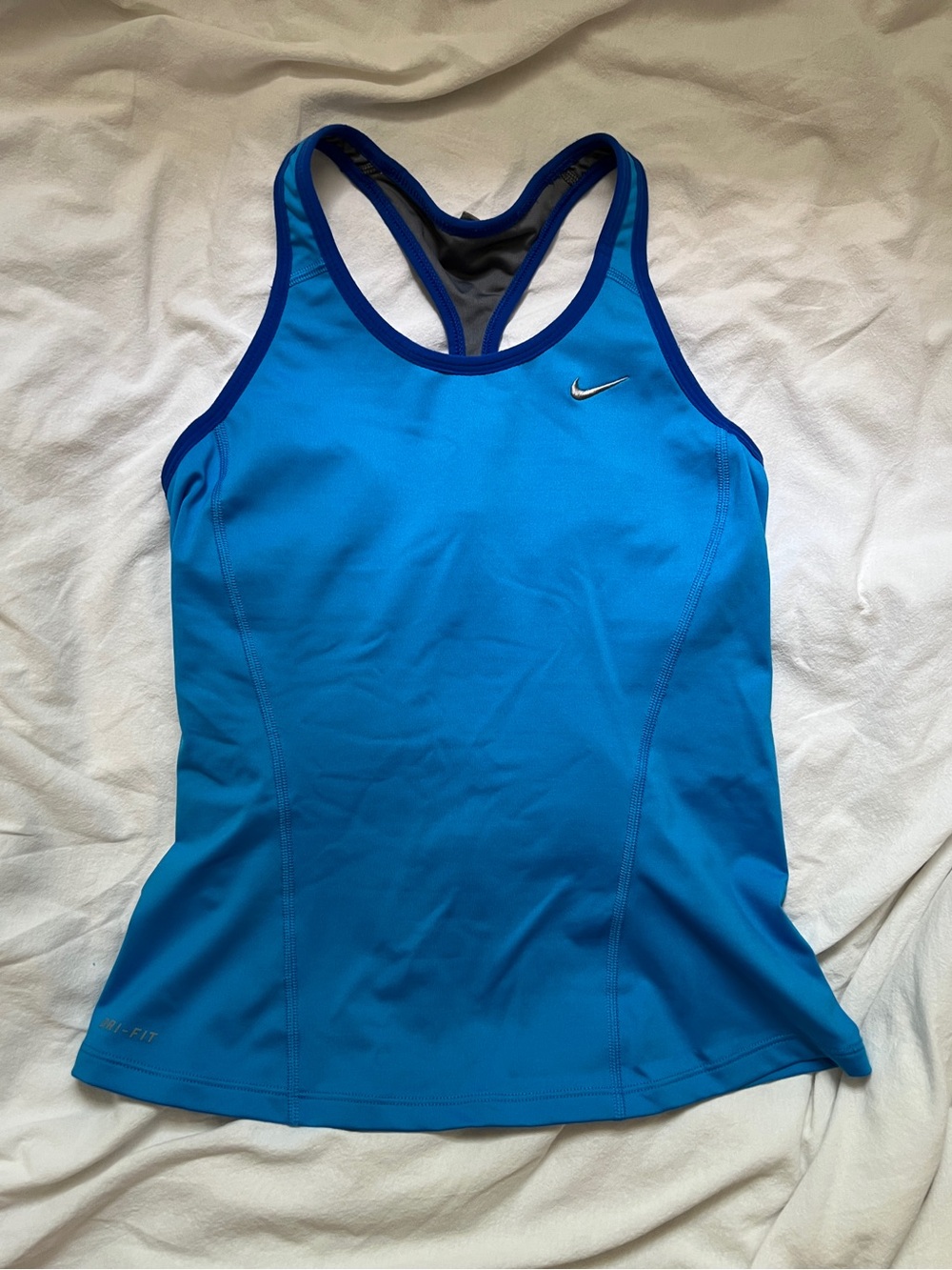 Nike Blue Racerback Tank Top with Navy Trim